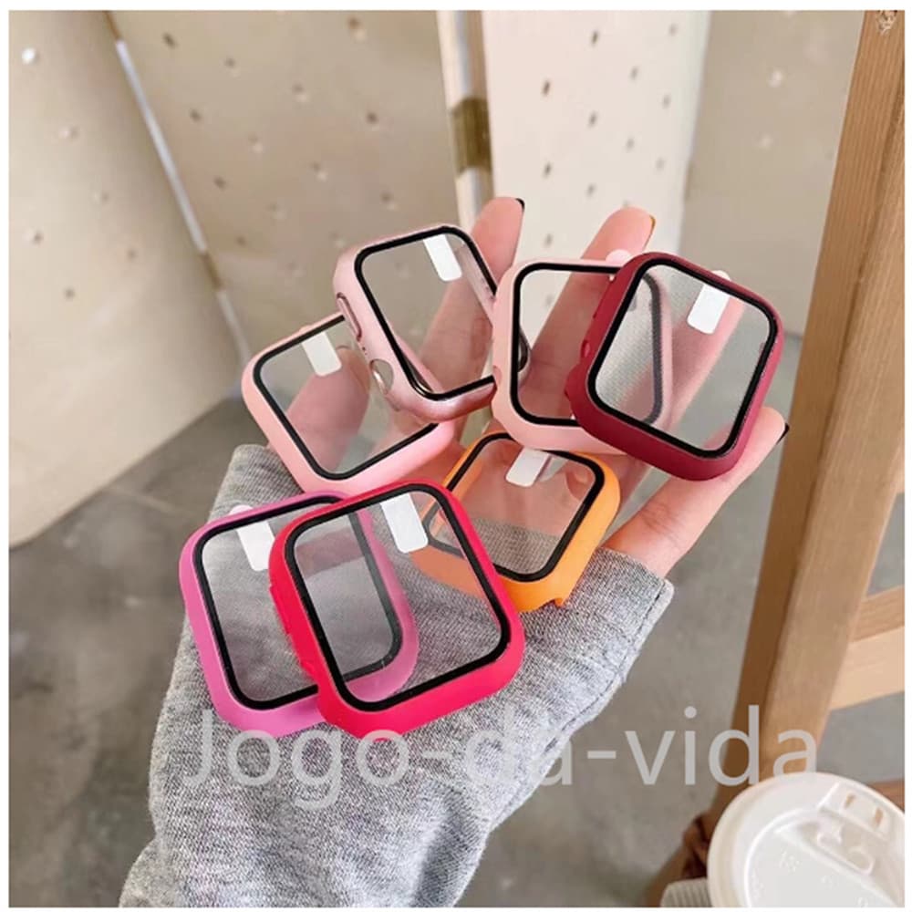 Case Capa à prova d'água de vidro Anti-riscos anti-queda para apple watch ultra Series 4 5 6 7 8 9 38 40 42 45