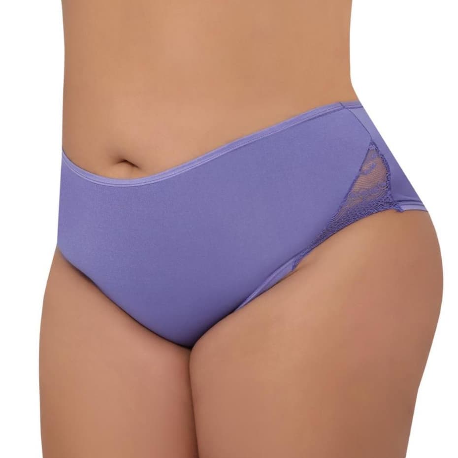 Kit 2 Calcinhas Plus Size Calçola Com Renda Senhora Alto Conforto Microfibra Premium Cintura Alta