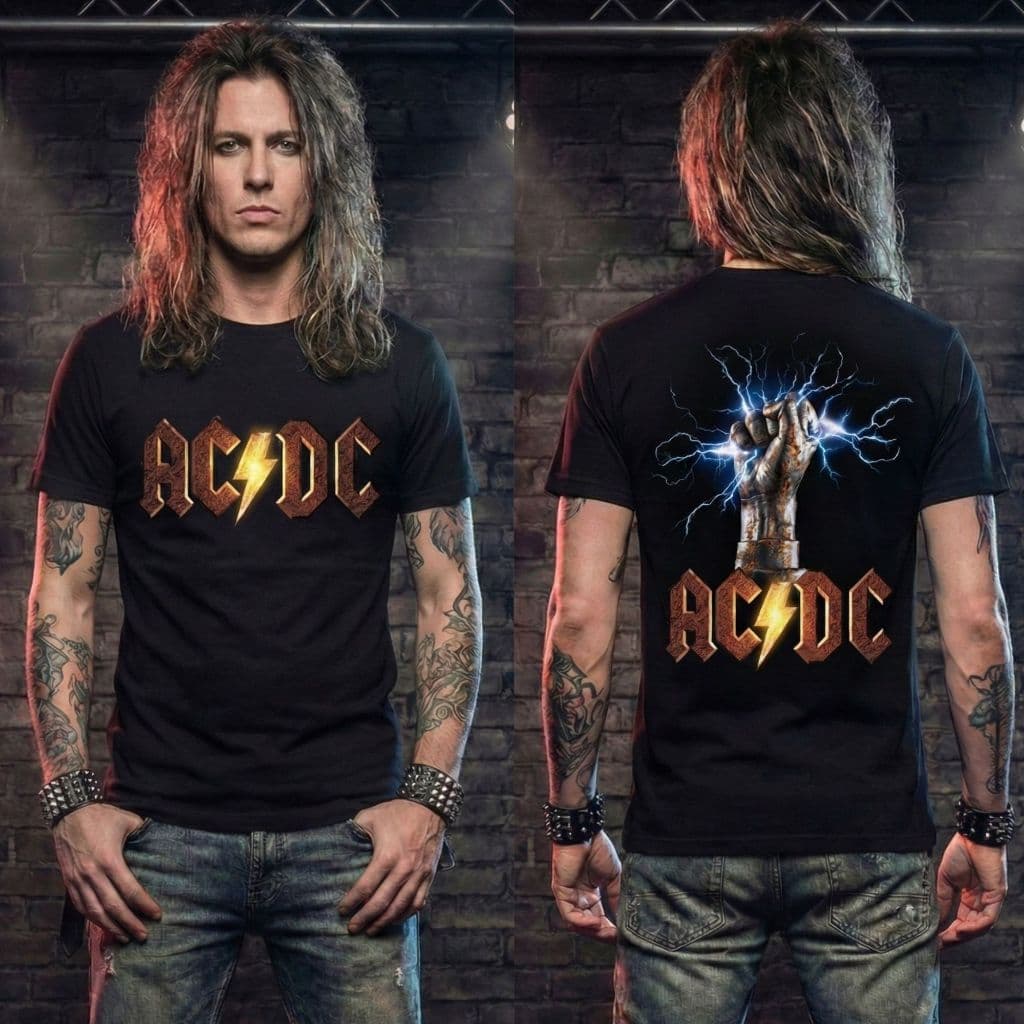 Camiseta ACDC The Razors Edge A Era do Trovão Camisa Unissex Banda de Rock Blusa Adulto Infantil