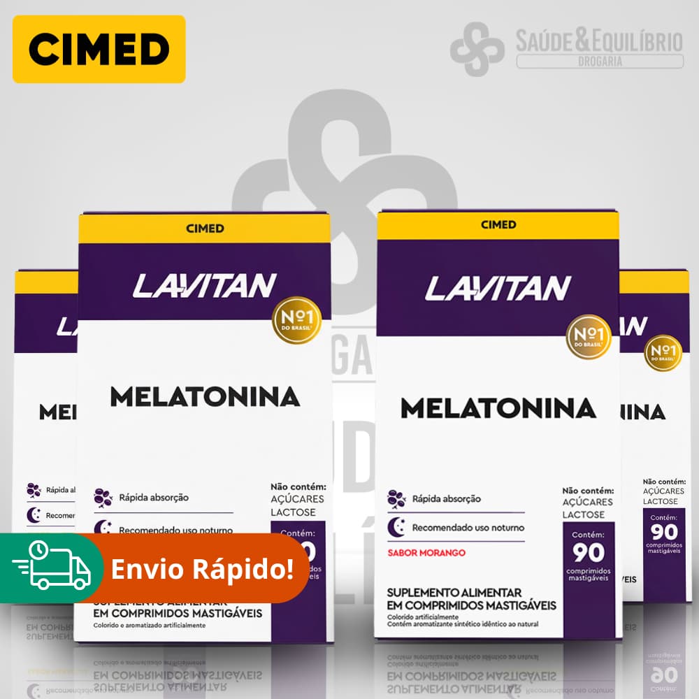 Melatonina Lavitan Mastigáveis Sabor Maracujá – Sono – Zero Açúcar – Cimed 90 Comprimidos