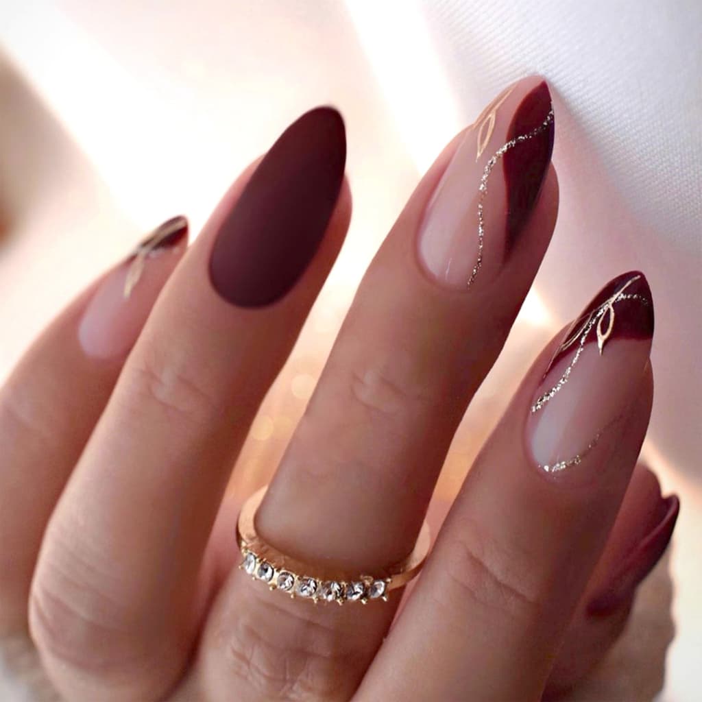 KOASIS Kit 24 Unhas Postiças Decoradas com Cola,Acessórios Femininos,Glitter Bailarina, Francesinha