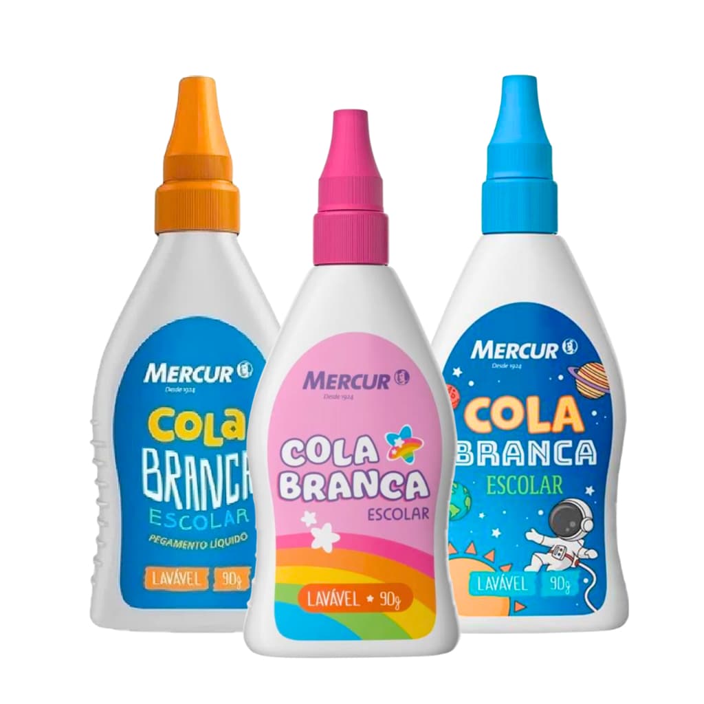 Cola Branca 90G Mercur Cores