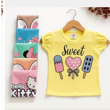 🩷 Blusinha Infantil Baby Cute Cat – 100% Algodão 🐱✨