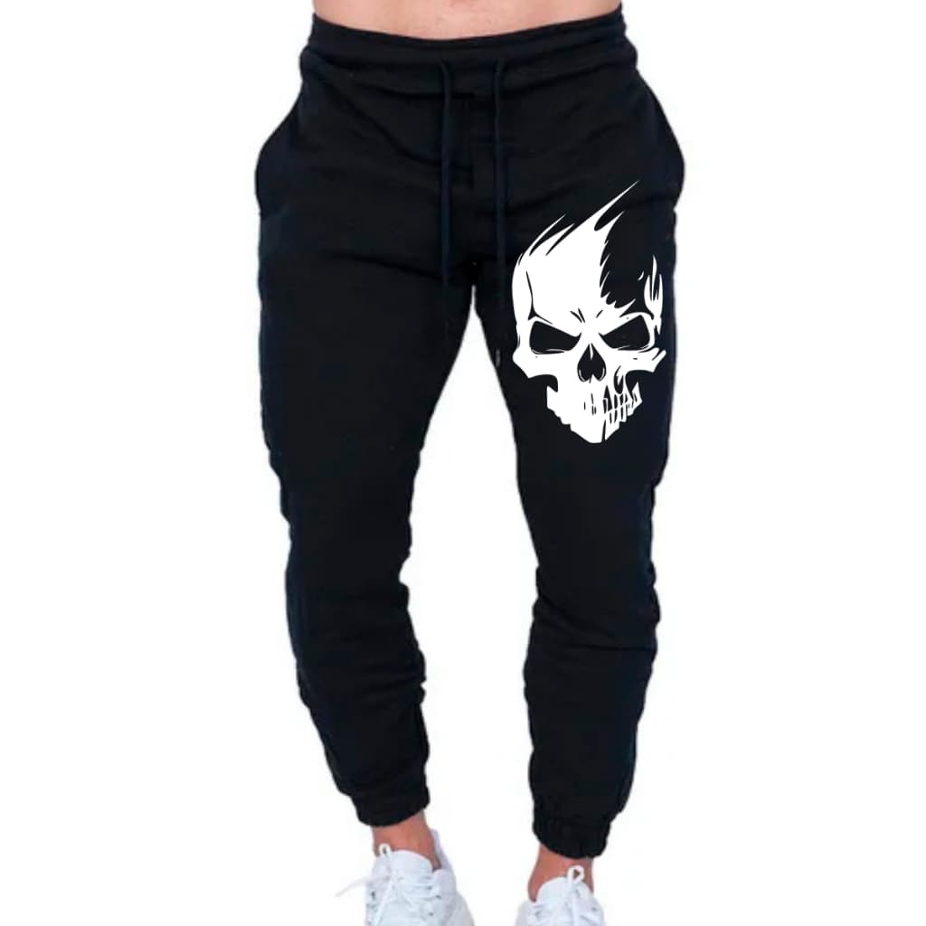 Calça de Moletom Abrigo Estampado Caveira Corte Justiceiro Punisher Top Calça Algodao Estilosa