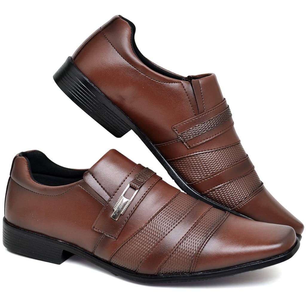 Sapato Social Masculino Preto Marrom Verniz Confortável Couro Sapatenis Casual Mocassim Trabalho Pai