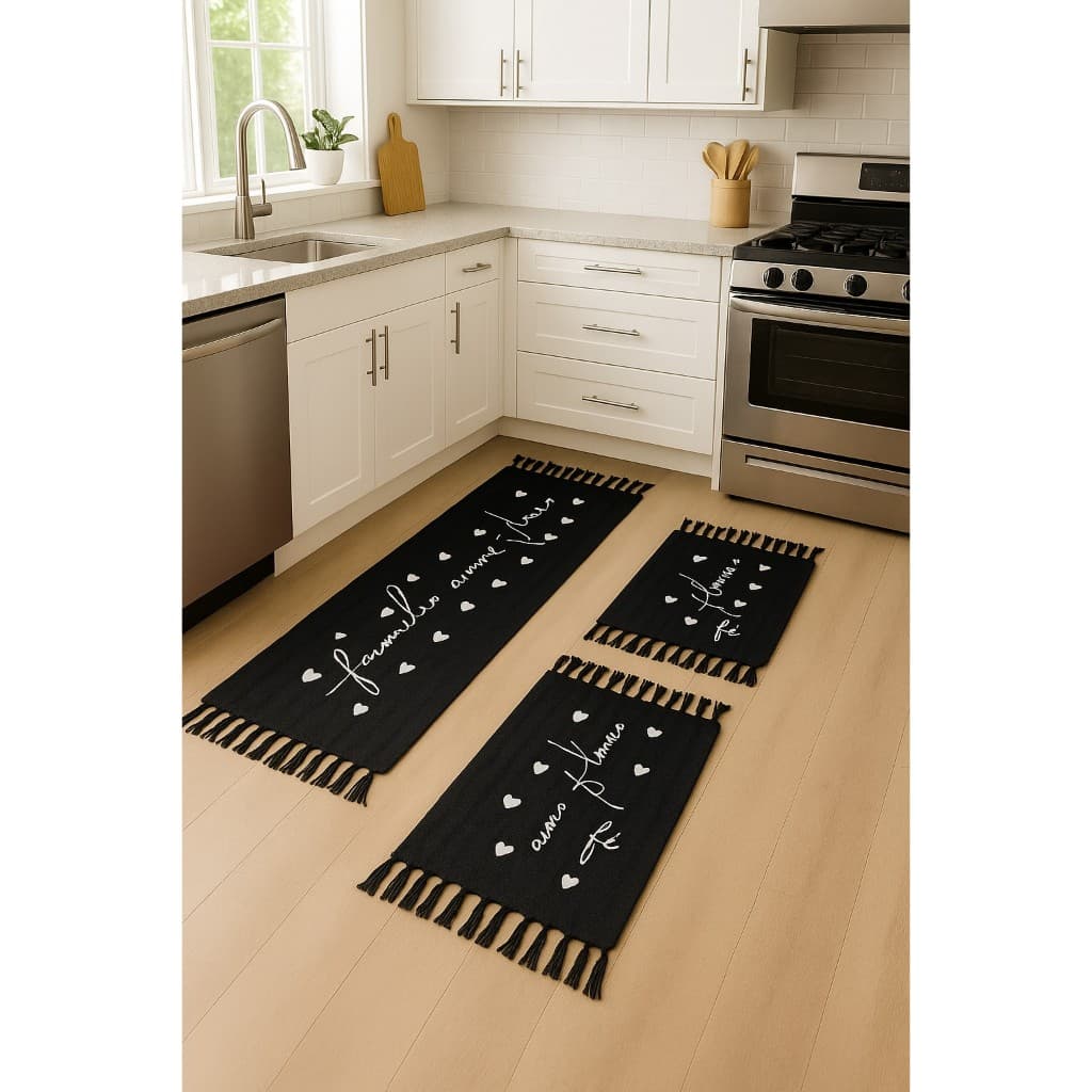 Jogo 3 Peças Passadeira Cozinha  Geométrica Casa Nova Sala Nozinho