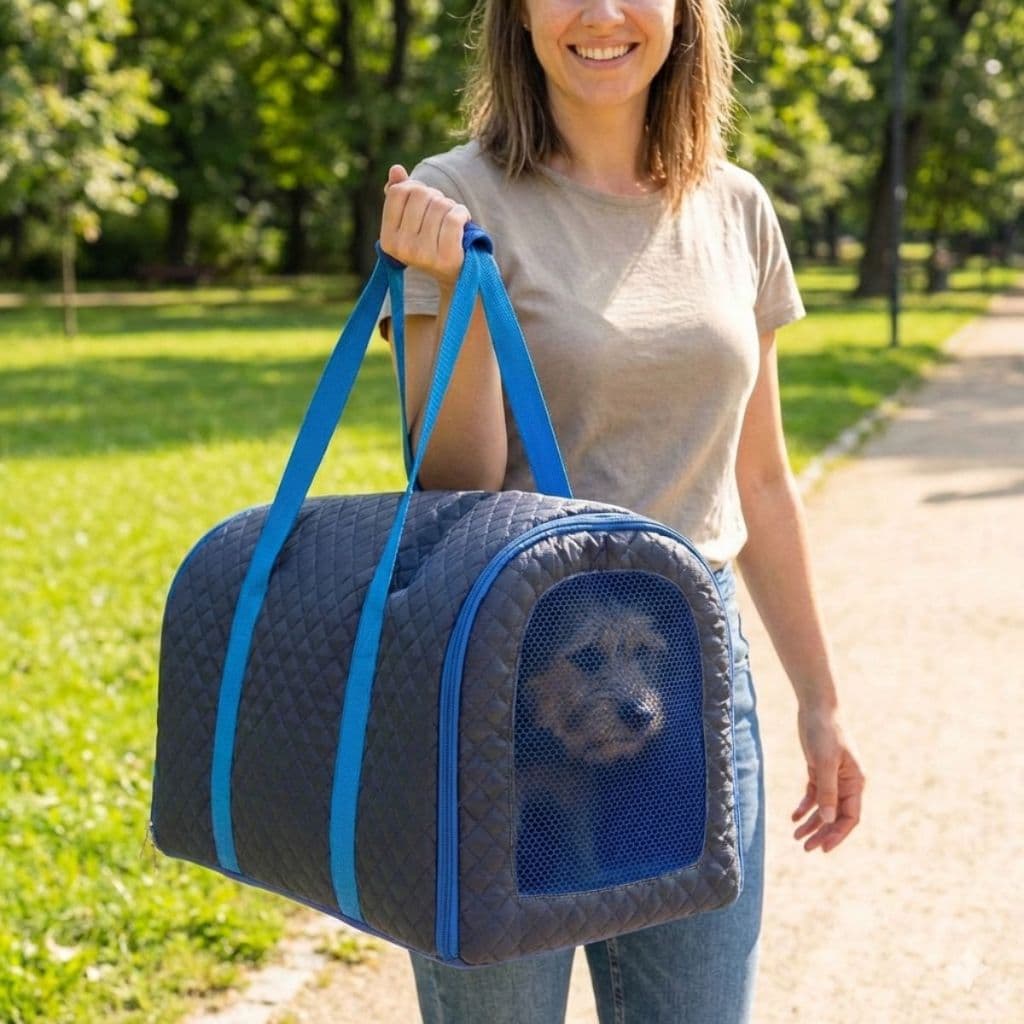 Bolsa de Transporte Pet Casinha de Cachorro Casa Mala Viagem Avião Gato Cão Passarinho P M G