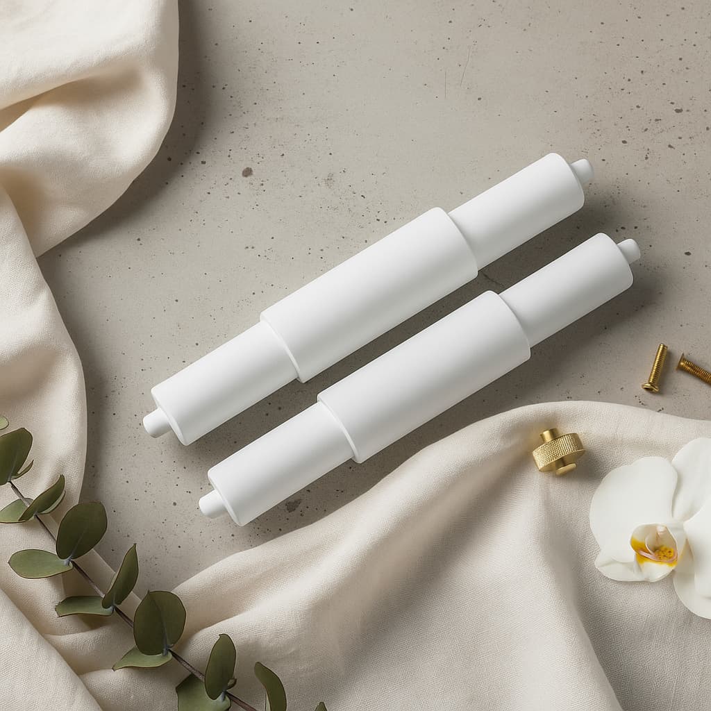 Kit 2 Rolete Suporte Porta Papel Higiênico Encaixe Universal Cor Branco