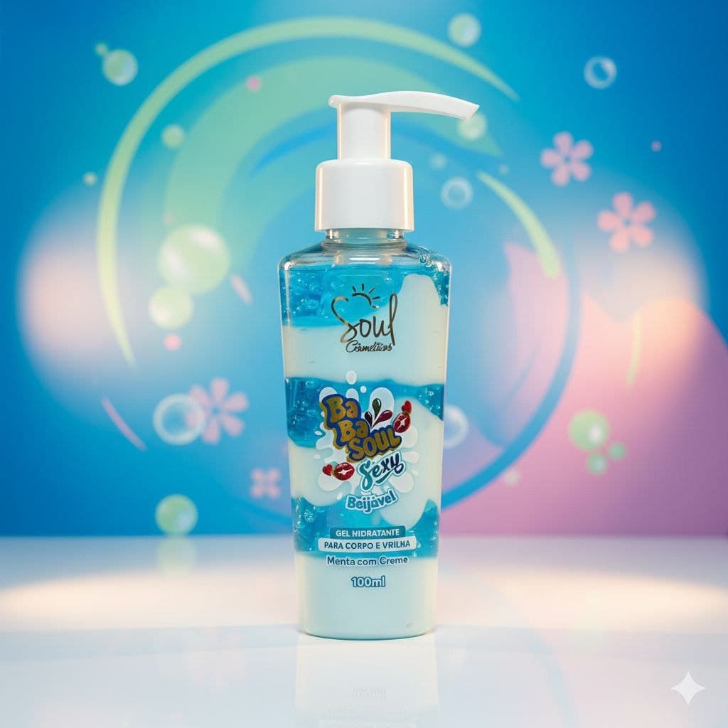 Gel Hidratante Corporal e Virilha Soul Cosméticos Menta e Creme 100ml Refrescante.