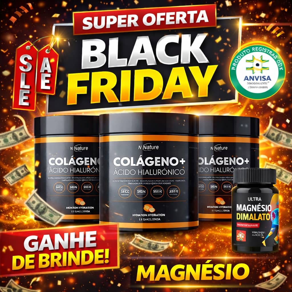 Suplemento Alimentar Colágeno + Magnésio Dimalato Laudo Aprovado 100% Original