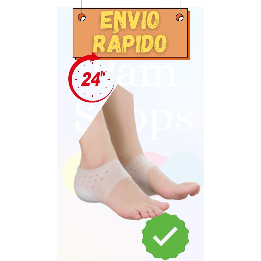 Par de Meia Palmilha Silicone Gel Proteção Ortopédica Esporão Calcanhar Fascite Tamanho Único