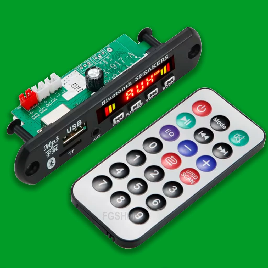 Placa Amplificada Decodificadora 50w Bluetooth Módulo Áudio Usb FM 6V-18V Pronta entrega