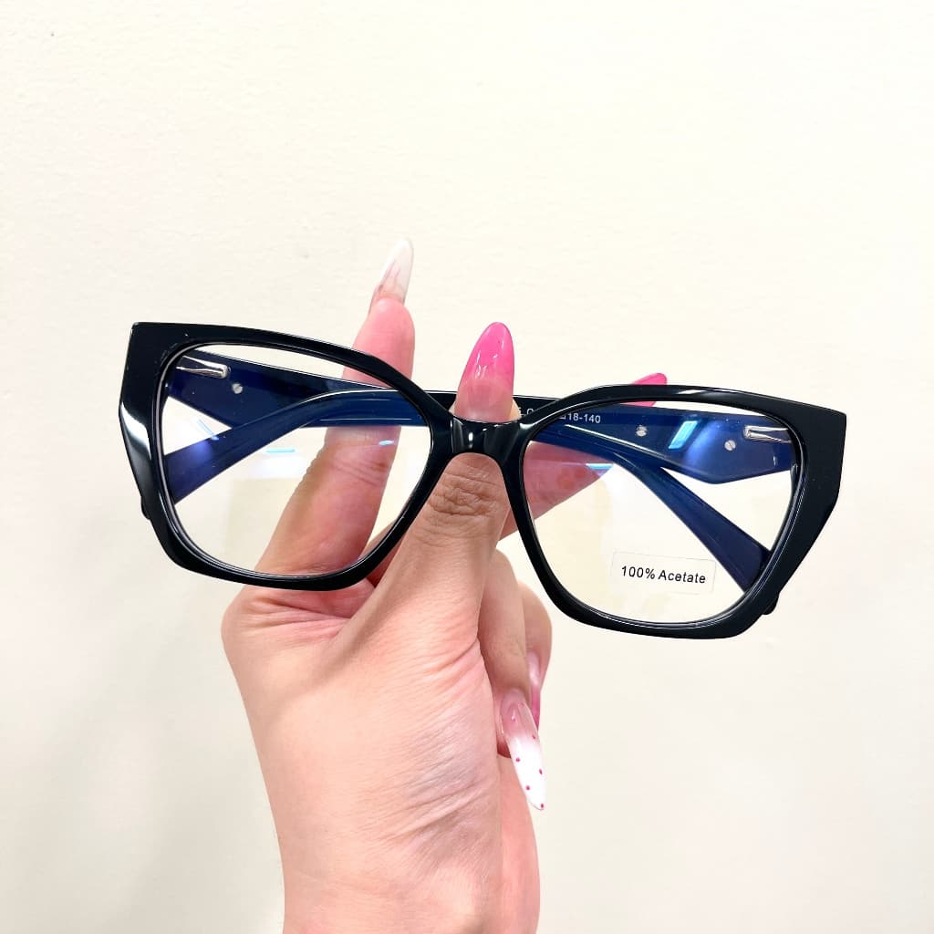 【LOUIE SHARK】Óculos Armação Grande Formato Diamante Feminino Acetato Padrões Especiais Leve confortável