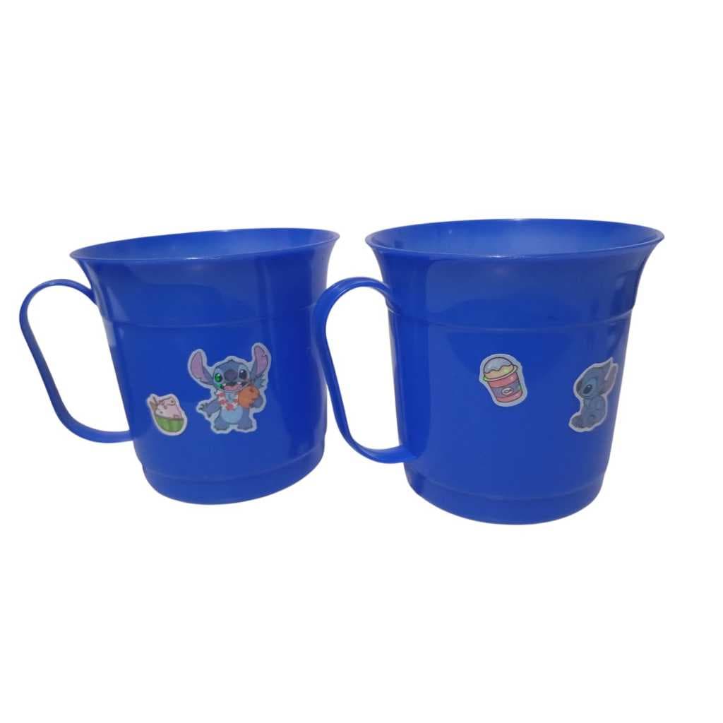 Kit Canecas Plástica Escolar Basico Com 2 ou 3 Cores Sortidas 300ml Cada