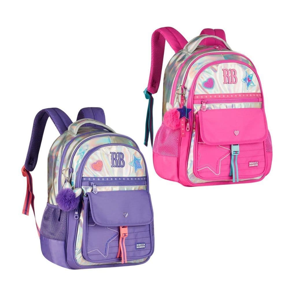 Mochila De Costas Diversas Cores Rebecca Bonbon Notebook COLEÇÃO 2026 Holografica Original