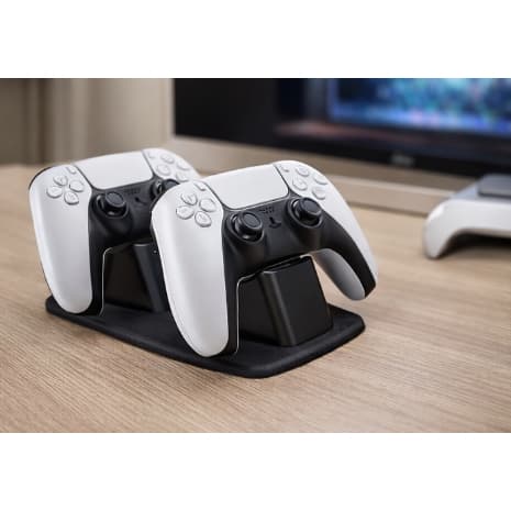 Suporte Duplo para Controle PS5 | Organizador de Mesa Gamer para 2 Controles DualSense