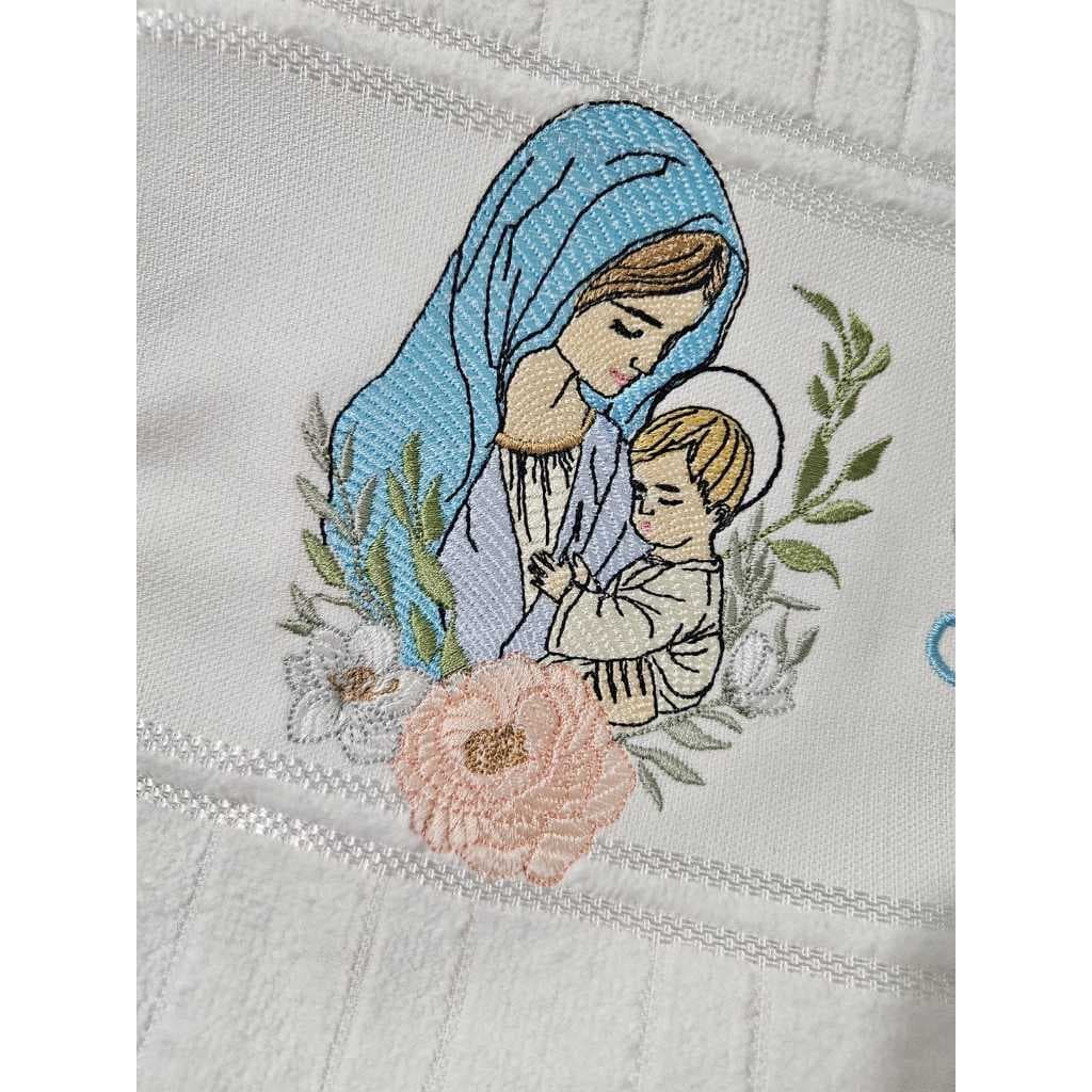 Toalha lavabo Nossa Senhora e menino Jesus / Toalhinha Nossa Senhora / Toalha lavabo / Toalha rosto e mãos