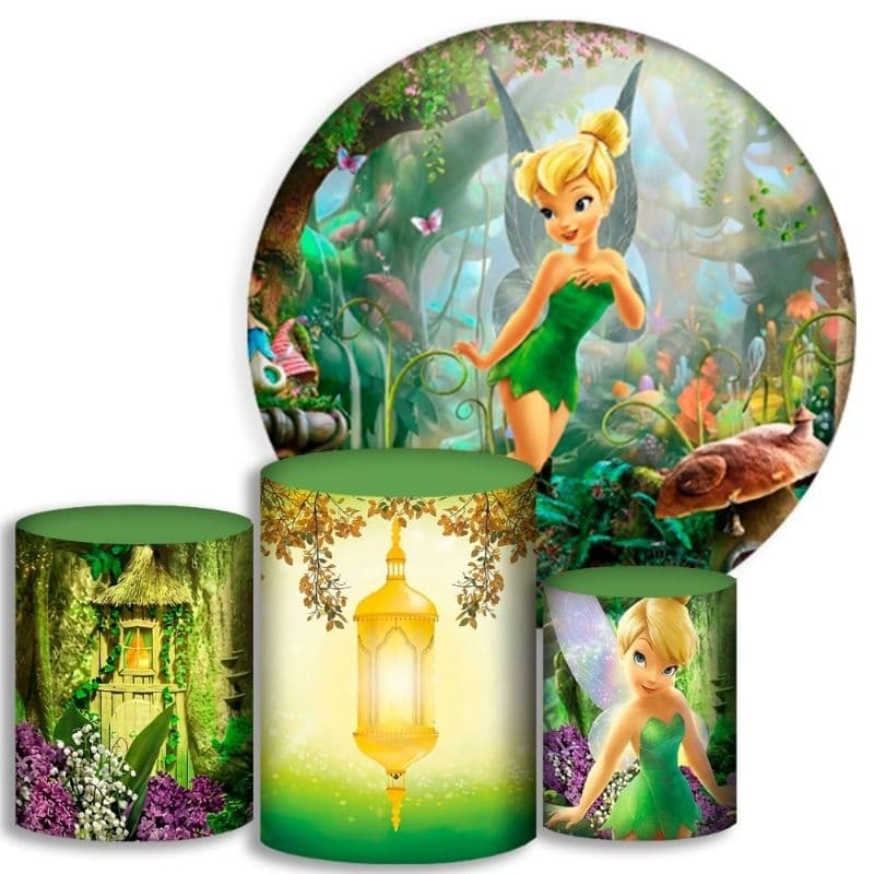 Capas Para Cilindros + Painel - Sininho - Kit Decoração Festa / Pegue e Monte