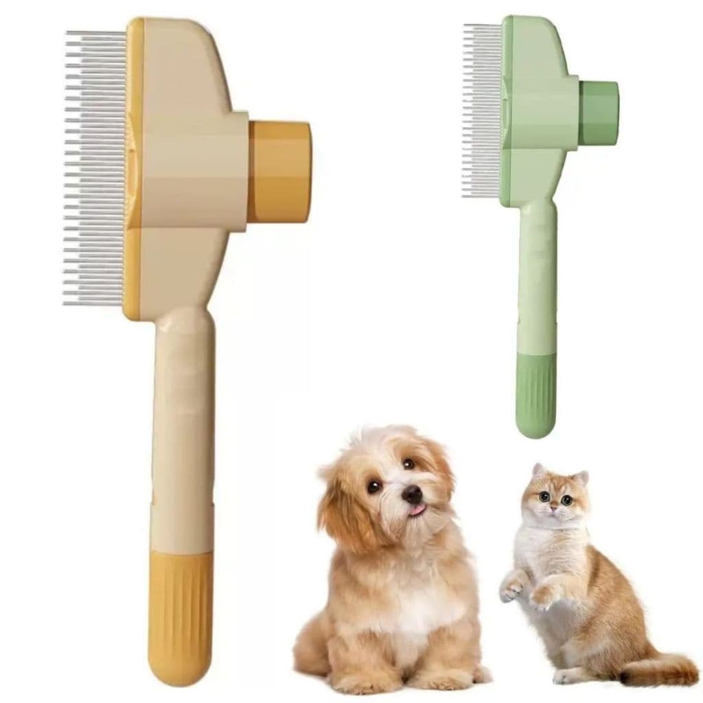 Escova Pet Autolimpante Remove Pelos Mortos de Cachorro e Gato – Anti Nó e Massagem