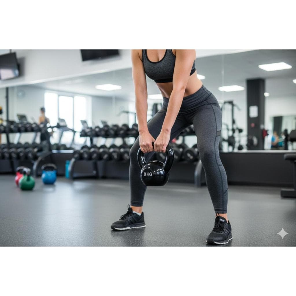 Kettlebell Emborrachado 8kg - Versatilidade, Resistência e Alça Ergonômica