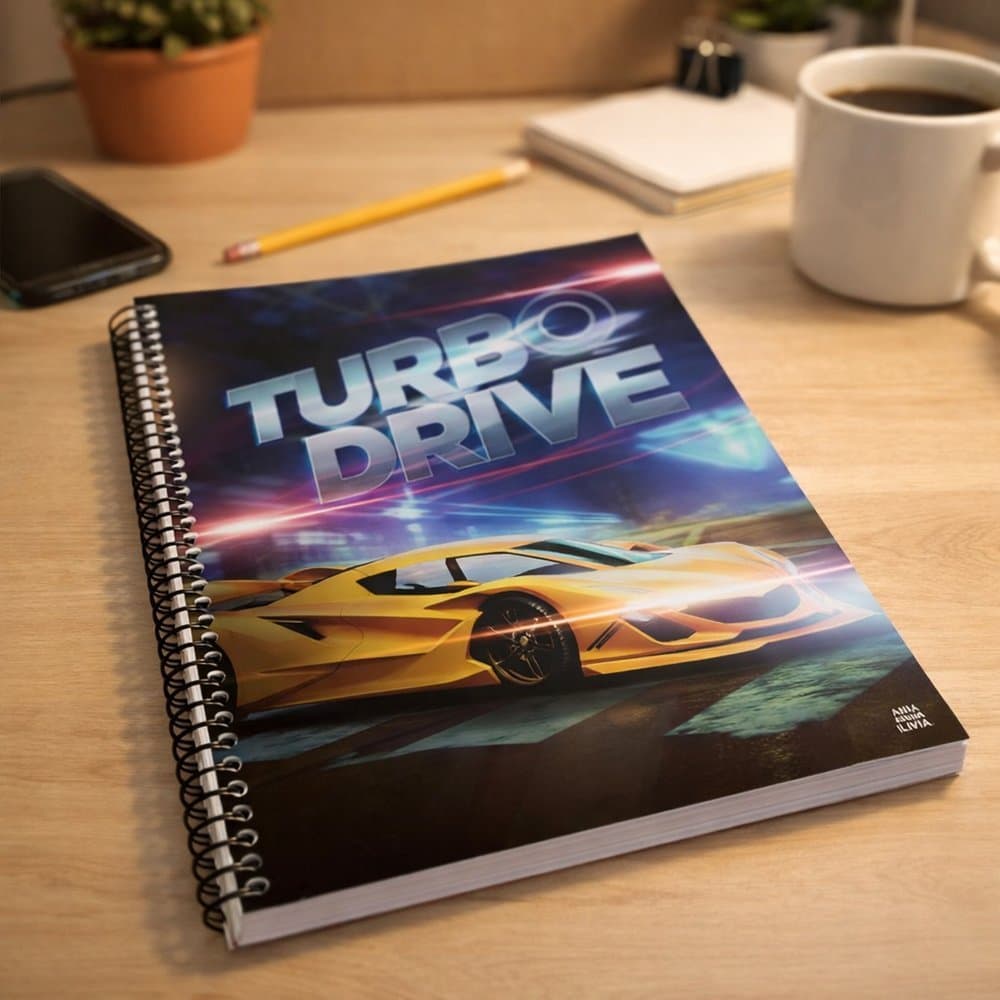 Caderno Universitário Carro Turbo Capa Dura 1 Matéria – 80 folhas