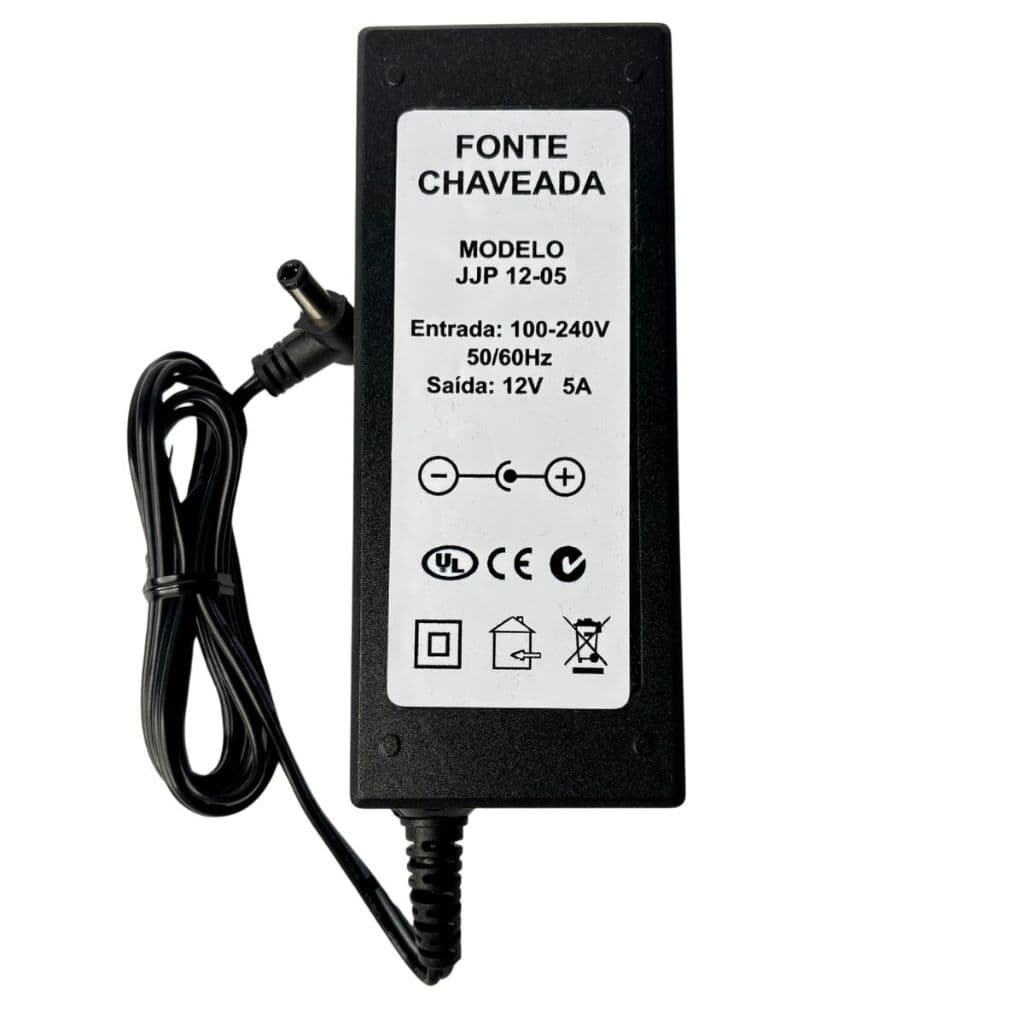Fonte 12v 5a Bivolt Para Dvr Cameras Led Cftv E Roteador