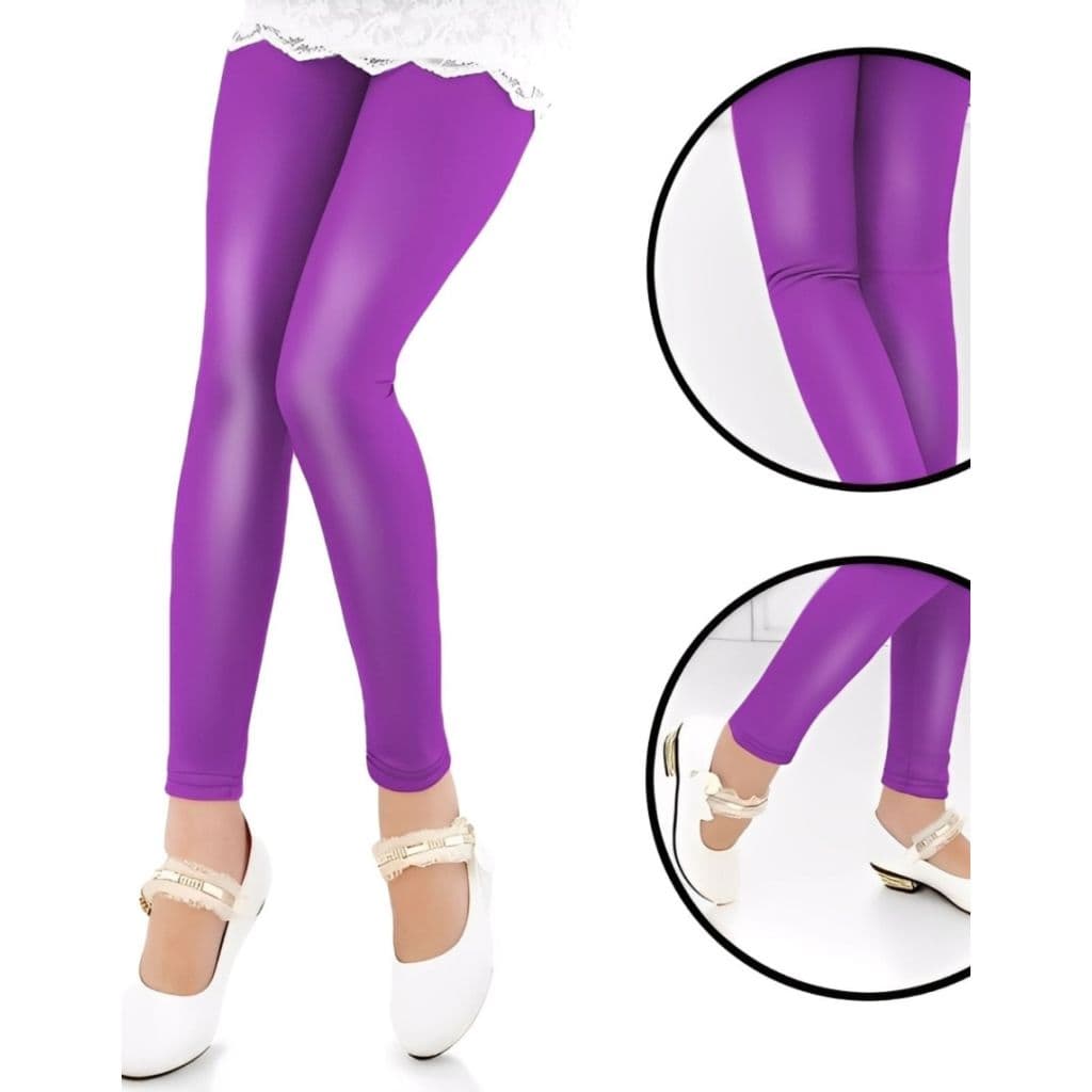 Calça Legging Infantil Cirre FUCSIA ROXA Brilhosa Premium Blogueirinha CCKIDS
