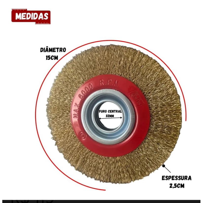 Escova De Aço Limpador De Cana 15cm Profissional
