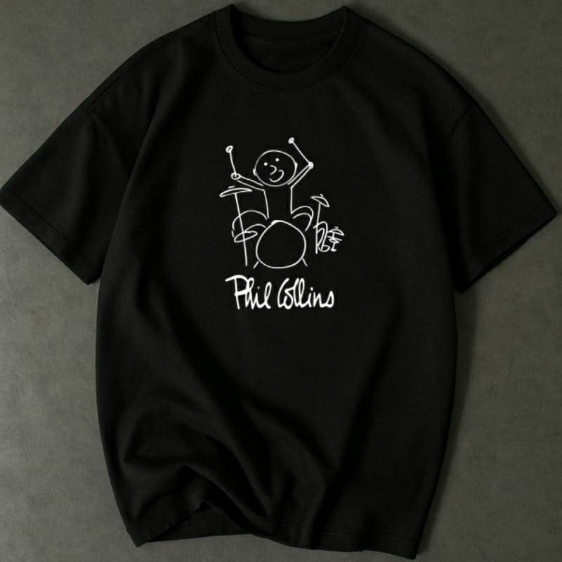 Camiseta Blusa Camisa Feminina Masculina Phil Collins 100% Algodão Rock Estampada Casual Básica