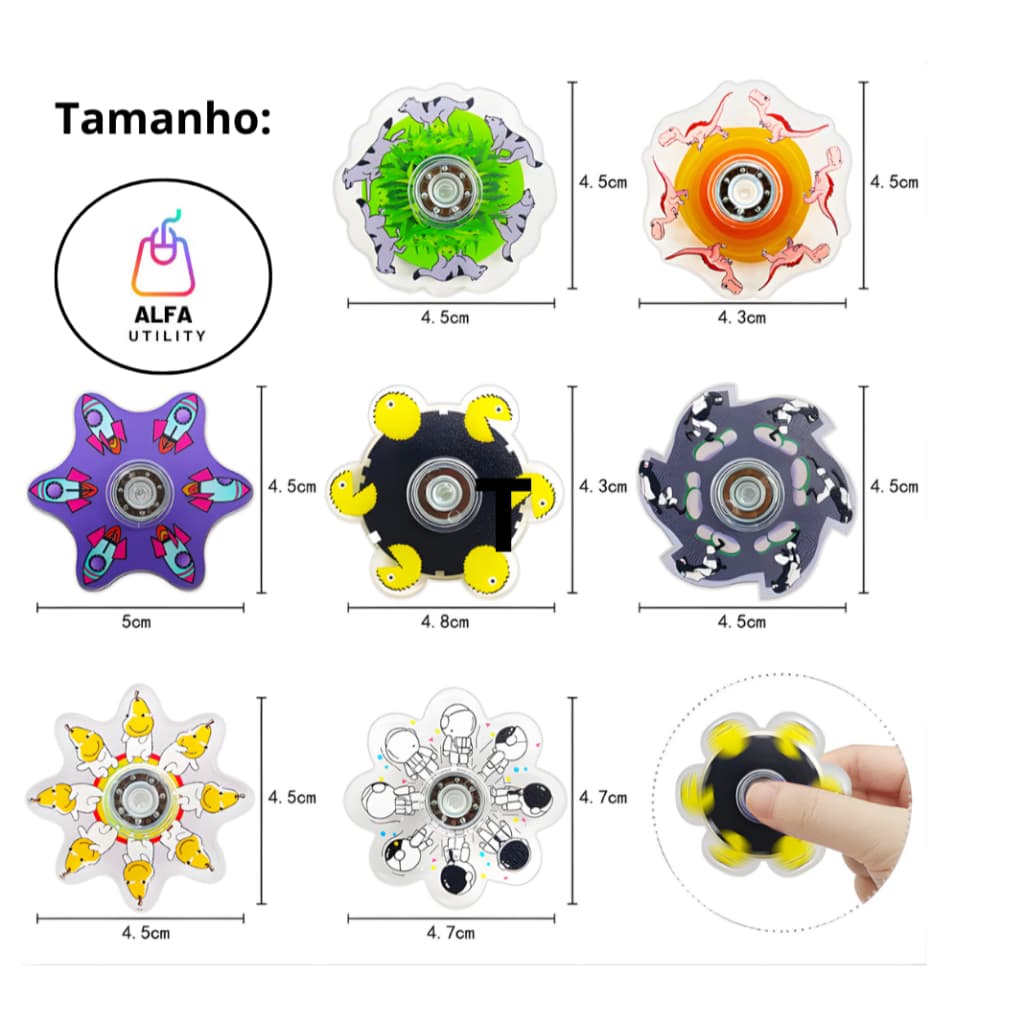🌀 Fidget Spinner Estrela Anti-Estresse | TDAH |Brinquedo Sensorial com Rolamento de Alta Rotação