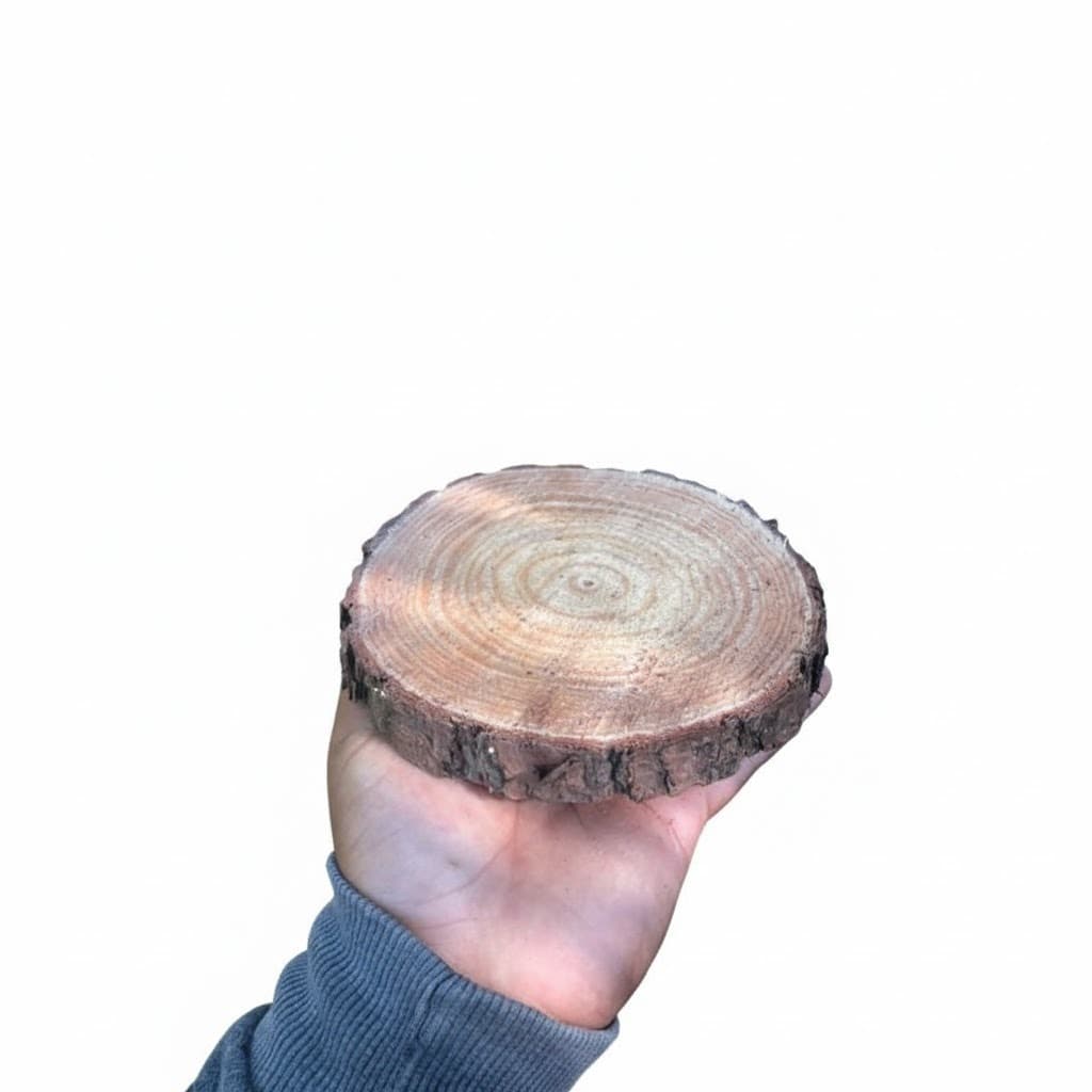 BOLACHA DE MADEIRA RUSTICA DE 10 A 20 CM ENFEITE DECORAÇÃO ARTESANATO DIY VASOS GAMELA TABUA