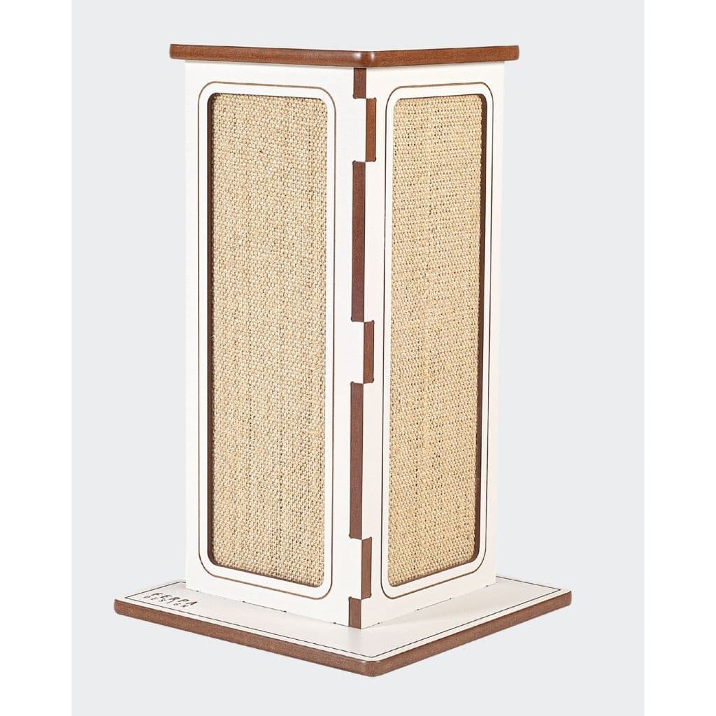 Arranhador Gato Protetor Sofá Alto Ferpa Mufasa 58cm Cama Box Braço Alto Refil Trocável Sisal Branco Gatos Grandes