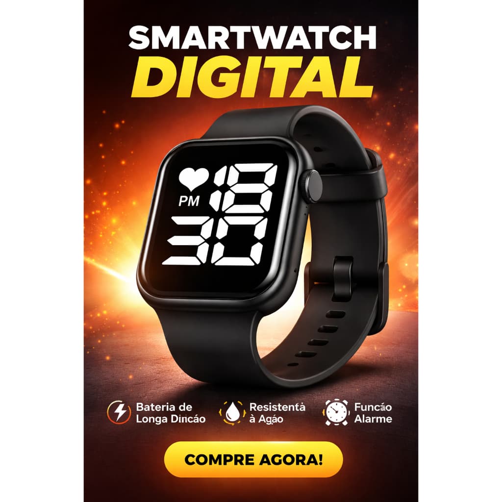 Relógio Digital SKMEI Masculino Feminino Unissex Esportivo à Prova d’Água LED Multifuncional Cronômetro Alarme