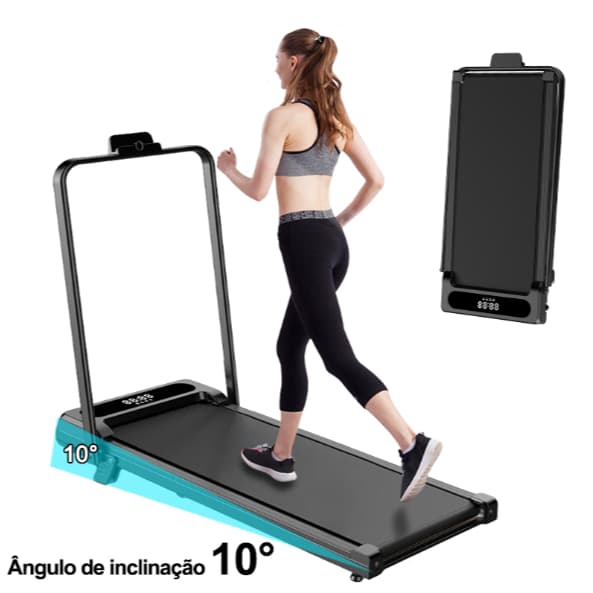 Esteira Dobrável Doméstica 1-10 km/h-Suporta 120 kg , Compacta , Silenciosa E Fácil De Armazenar
