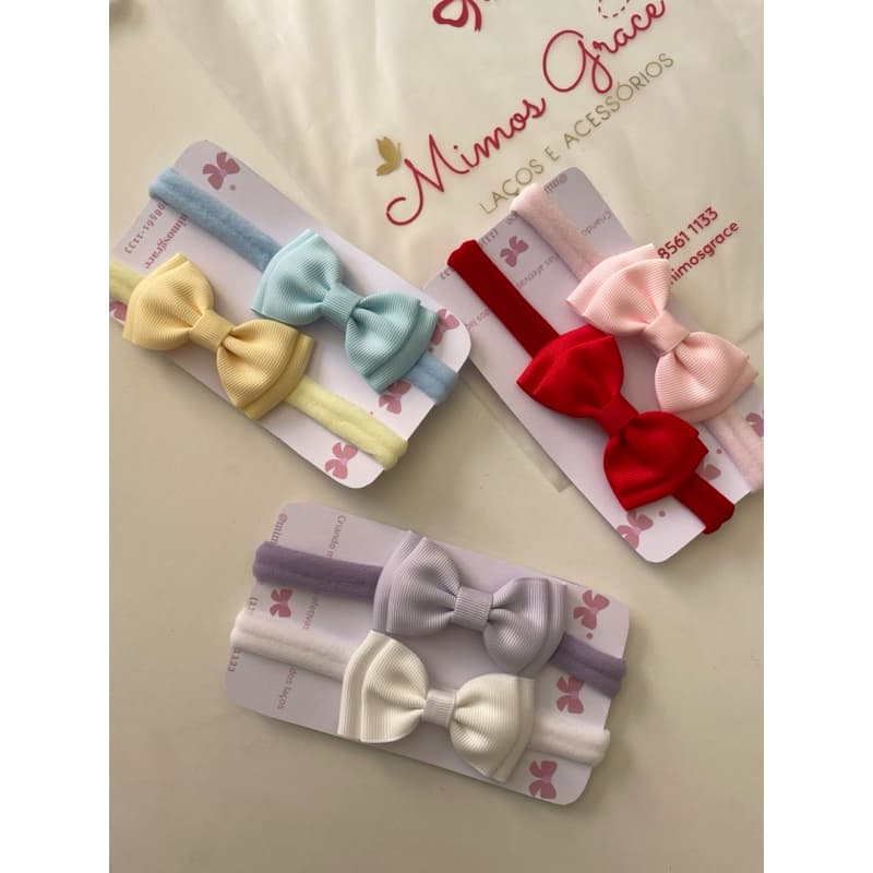 kit faixinha de bebê | kit de laço rn de bebê | laços para bebê menina | laços infantil meia de seda |