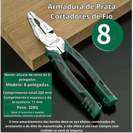 Alicate Profissional Multifuncional -- Corte, Crimpagem e Descascador de Fios para Eletricistas