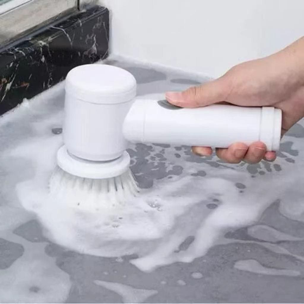 Escova Elétrica de Limpeza 5 em 1 Sem Fio Multiuso 360° Cozinha Banheiro