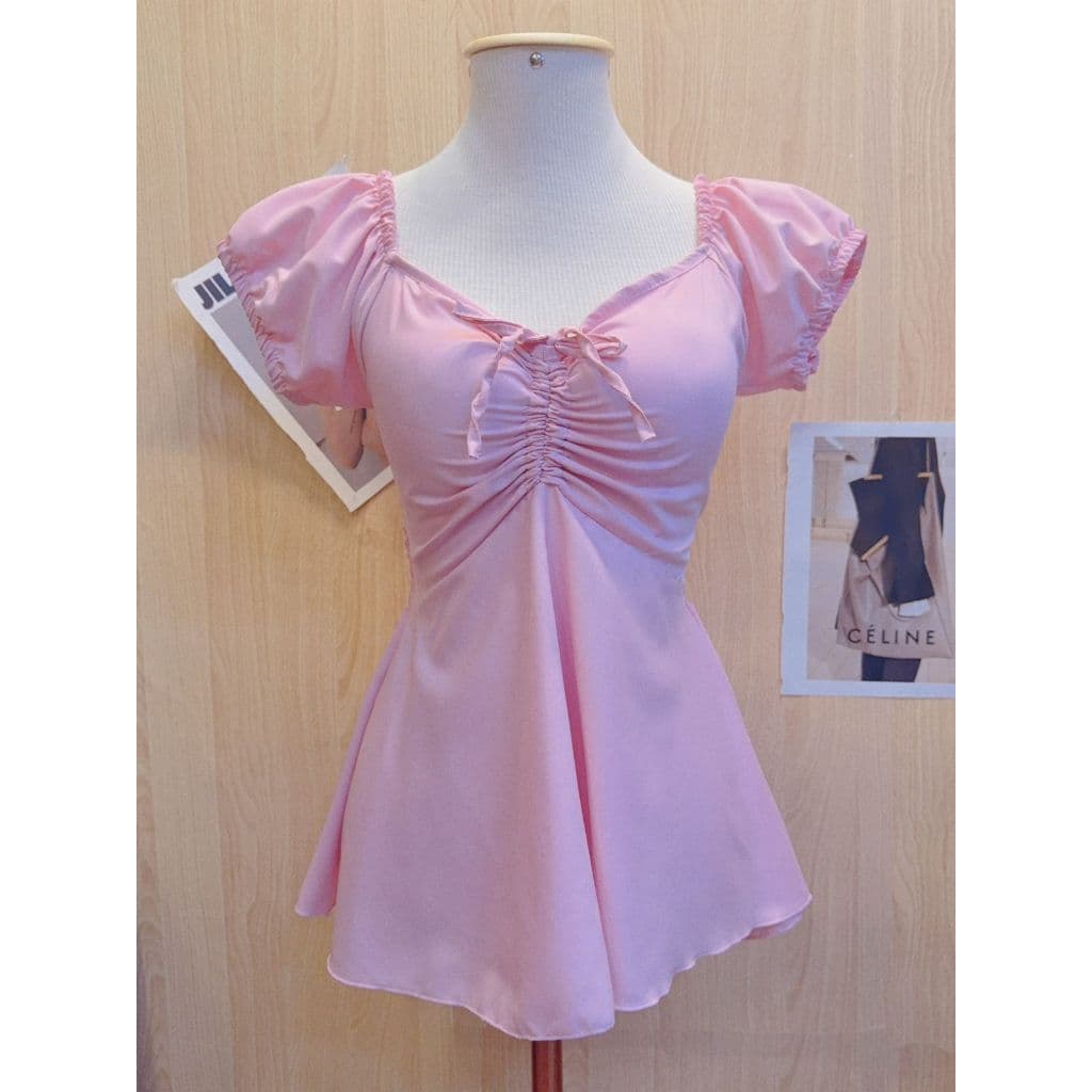 Blusinha Feminina Estilo Vestidinho Elegante Amarracao Peitoral Moda Feminina