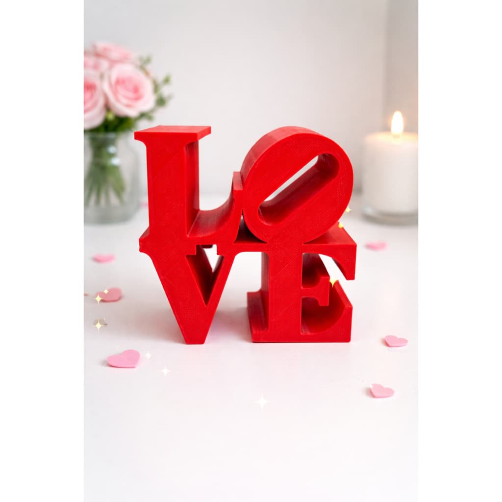 Placa decorativa LOVE feita em impressão 3d