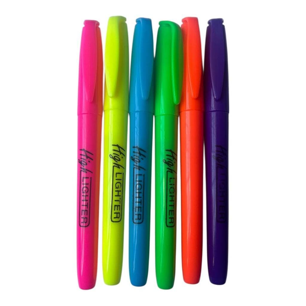 Kit 6 Canetas Marca Texto Tom Neon - Cores Variadas
