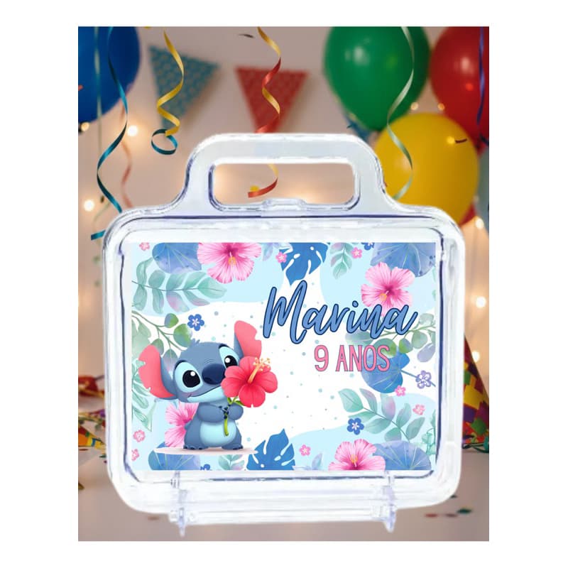 Tag/Adesivo Personalizado para Maletinhas 7x10 Stitch | Lembrancinha Infantil – Todos os Temas