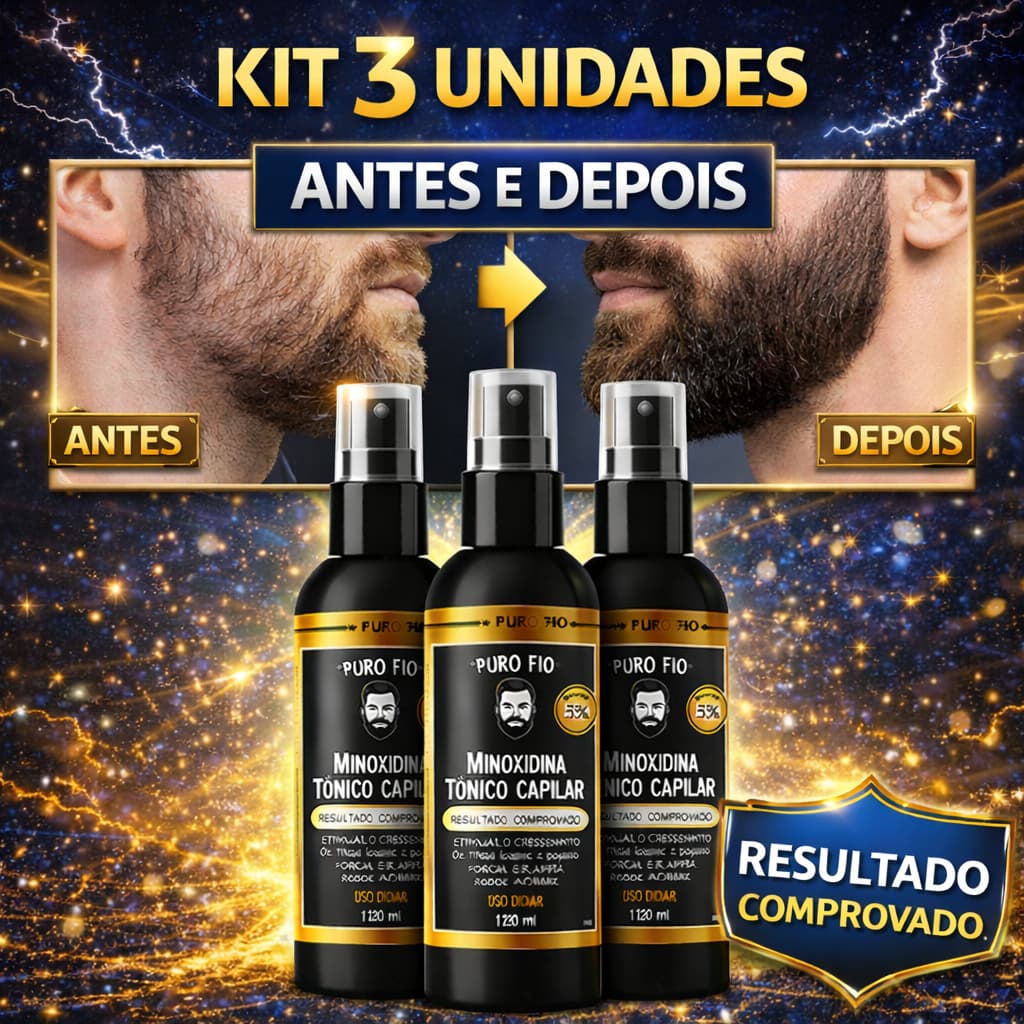 KIT 3X Pro Barber Tônico Capilar Poderoso Crescimento Antiqueda para Cabelo Barba Sobrancelha Bigode ENVIO IMEDIATO