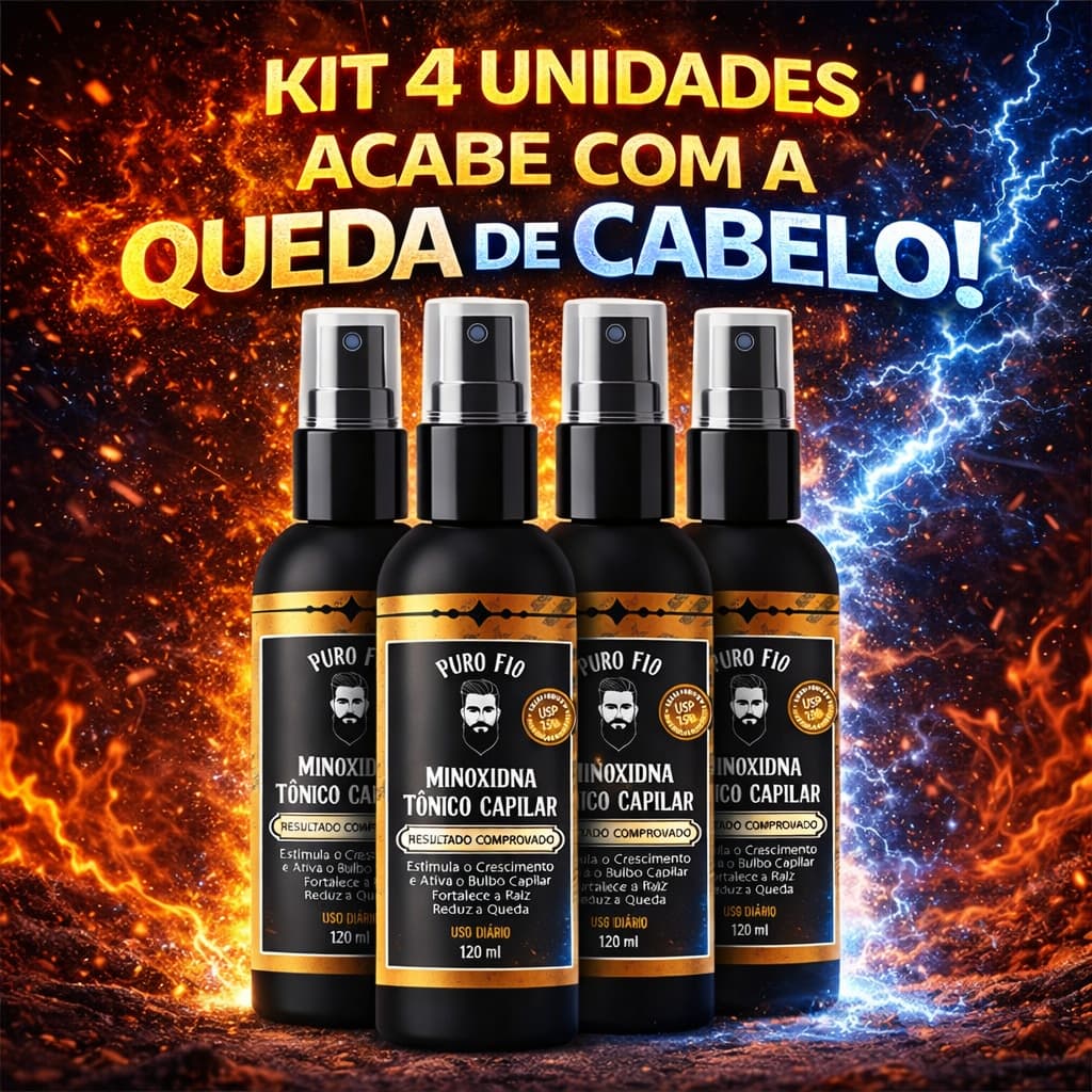 KIT 4X Pro Barber Tônico Capilar Poderoso Sérum de Crescimento Antiqueda para Cabelo Barba Bigode Sobrancelha ENVIO HOJE