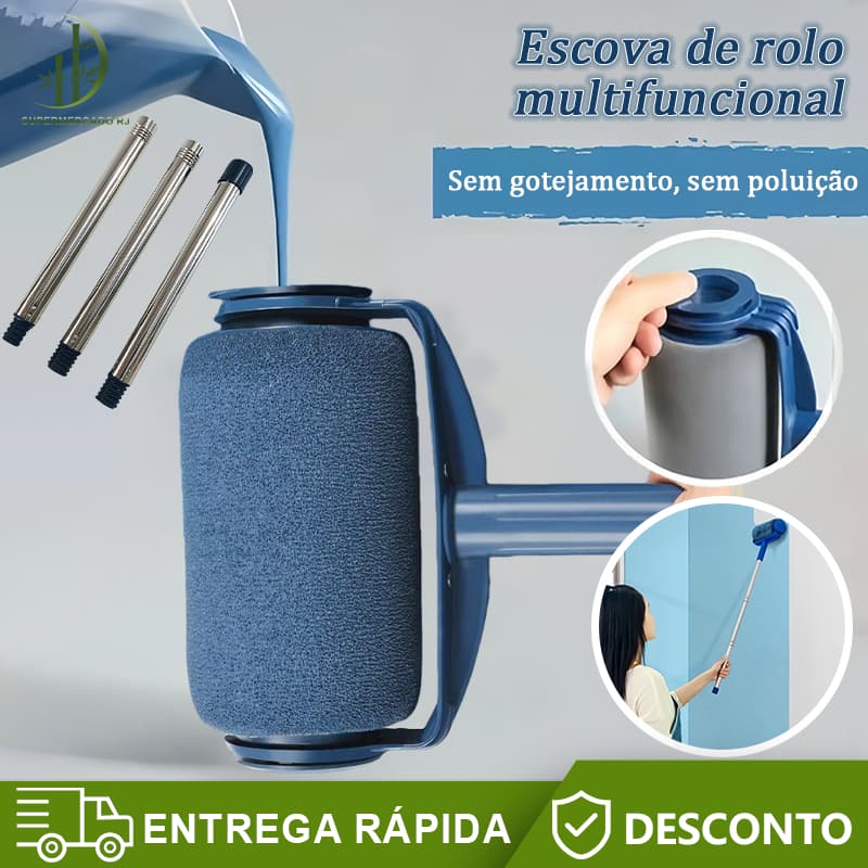 Pincel Rolo de Pintura Easy Glide de 6 Polegadas Rolo de Pintura Mágico para Pintura de Paredes + 72 cm cabo
