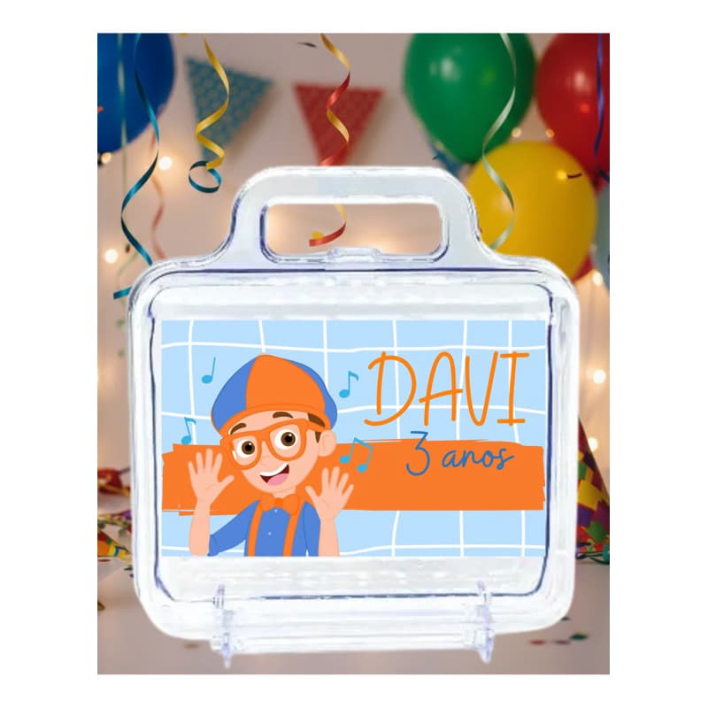 Tag/Adesivo Personalizado para Maletinhas 7x10 Blippi | Lembrancinha Infantil – Todos os Temas