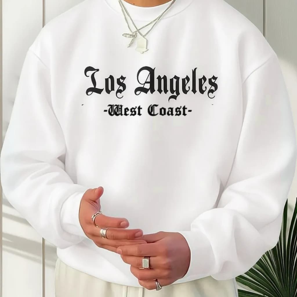 Moletom Gola Careca Blusa De Frio Top Los Angeles Inverno Redonda Agasalho Top