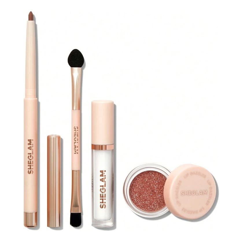 Kit Batom Glitter Sheglam 3em1 Com Delineador Cola E Pincel 100% Original