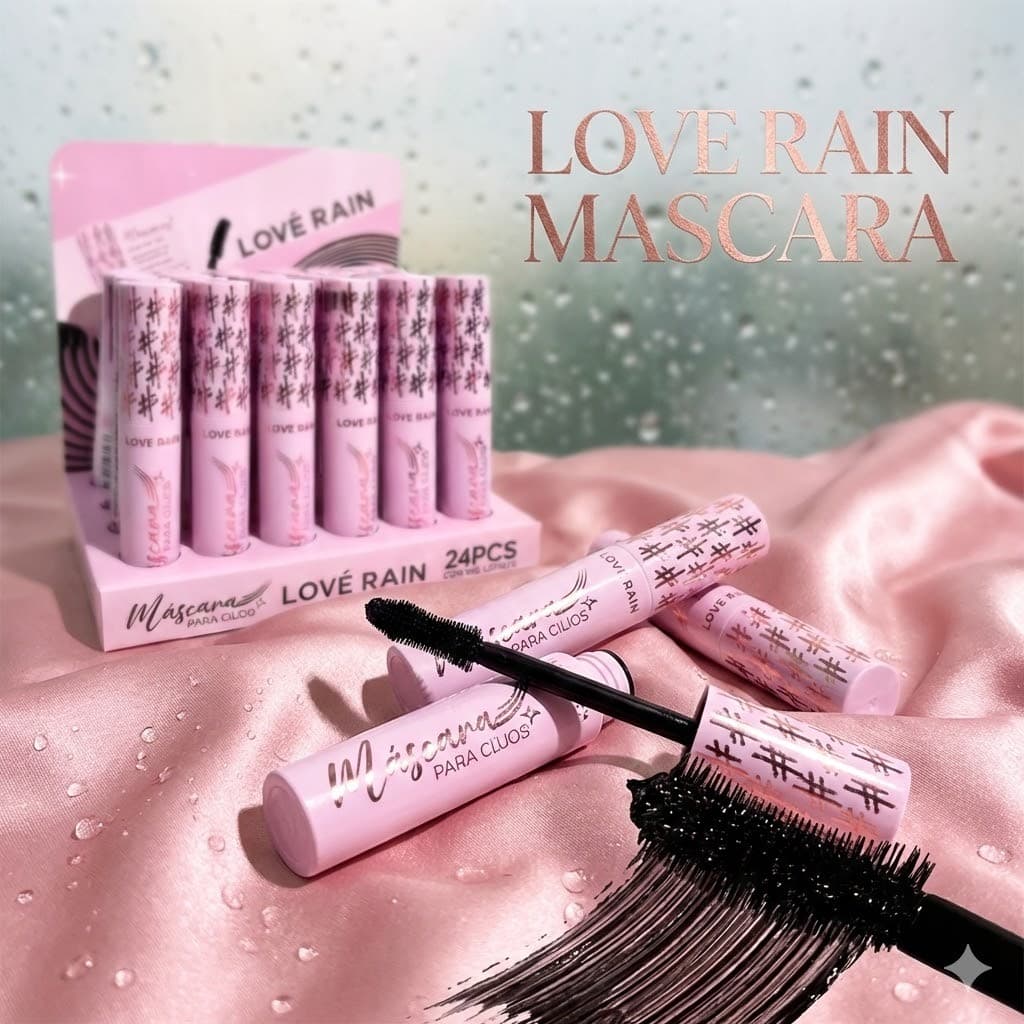 Máscara de Cílios Love Rain - Alonga, Definhe e Volumiza com Efeito à Prova D’água - LR7075