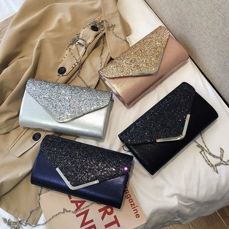 Bolsa Clutch Feminina de Festa com Glitter Luxo Elegante bolsa de ombro 688-23
