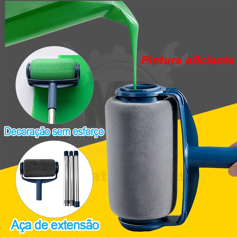 🎨 Kit de Pincel Rolo de Pintura 6 Polegadas + Cabo Extensível 72cm | Rolo Sem Pingos para Paredes